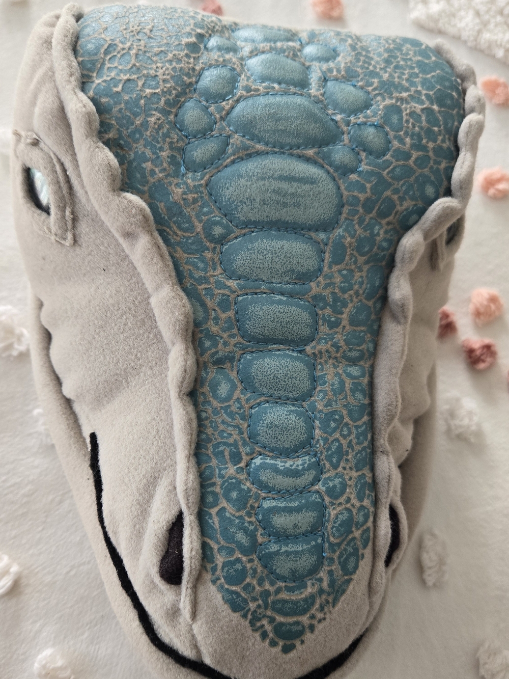 Disney Plush Crocodile Head in Teal and Gray